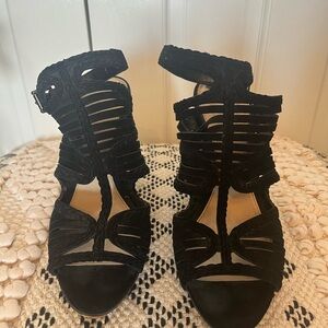 Vince Camuto Black Suede Strappy Heels